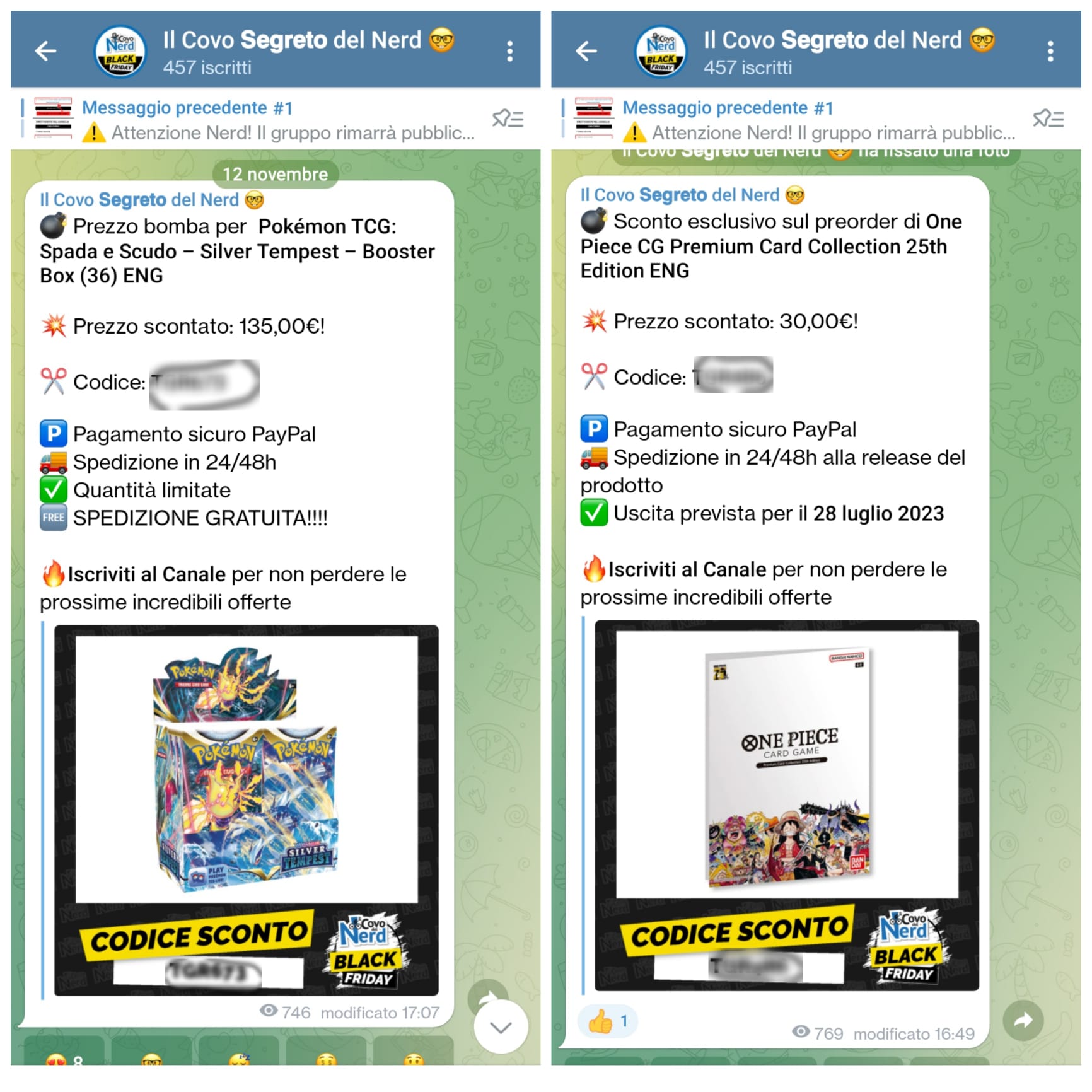 offerte canale telegram il covo del nerd