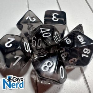Set 7 Dadi Translucent Smoke/white - Chessex 23078