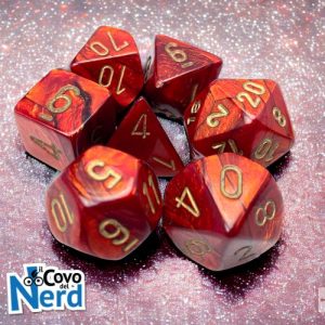 Set 7 Dadi Scarab Scarlet/gold - Chessex 27414