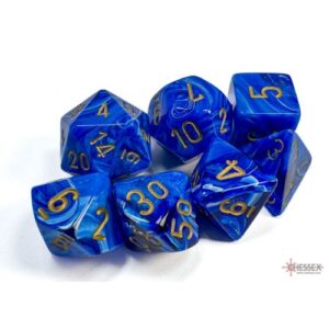 Set 7 Dadi Gemini Blue-Gold - Chessex 27436