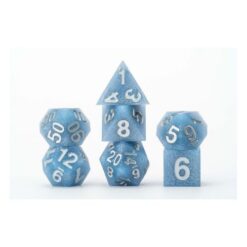 Set 7 FanRoll Sharp Edge Silicone Dice Set Volcanic Soot (7)
