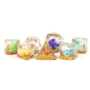 Set 7 FanRoll Dice Set Rainbow Dinosaur (7)
