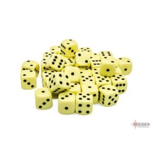 Set 36 D6 Opaque Pastel Yellow/black - Chessex 25862