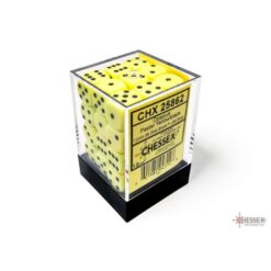 Set 36 D6 Opaque Pastel Yellow/black - Chessex 25862