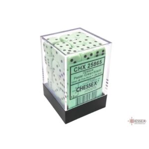 Set 36 D6 Opaque Pastel Green/black - Chessex 25865