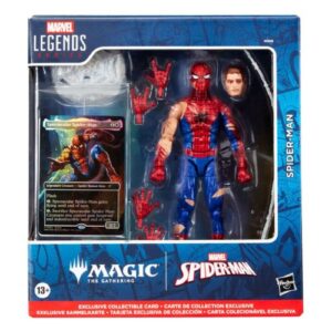 Battle Damaged Spider-Man (plus Exclusive Foil Card) Figure – Marvel Legends Magic: The Gathering Action Figure