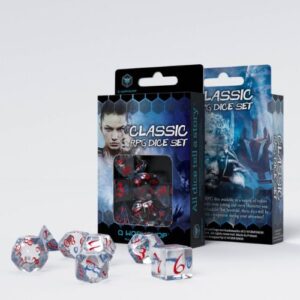 Classic RPG Translucent & blue-red Dice Set - Q-Workshop