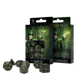 Elvish Black & glow-in-the-dark Dice Set - Q-Workshop