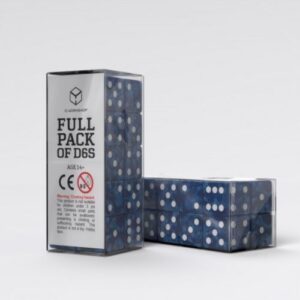 Full Pack of D6s: Cobalt&White - Q-Workshop