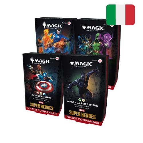 Marvel Super Heroes Display di Commander Decks ITA Magic the Gathering (4 Mazzi)