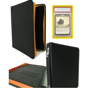 TCGlab - binder with zipper Album 4-Pocket per carte gradate Nero