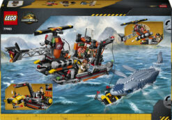 LEGO Jurassic World 77983 Attacco alla Barca del Dinosauro Mosasaurus, Giocattolo con Nave, Dinosauro e Elicottero, Regalo 7+ - immagine 3