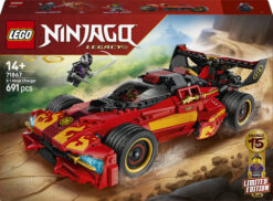 LEGO NINJAGO 71867 Super-Bolide Ninja X-1 - 15° Anniversario, Modello Auto con Moto Giocattolo e 3 Minifigure, Regalo per 14+