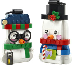 LEGO Iconic 40812 Pupazzi di Neve Ornamentali, Kit di Arti e Mestieri, Giochi di Natale con 2 Personaggi e Accessori, Regalo da - immagine 2