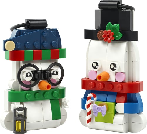 Alternative view of LEGO Iconic 40812 Pupazzi di Neve Ornamentali, Kit di Arti e Mestieri, Giochi di Natale con 2 Personaggi e Accessori, Regalo da