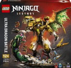 LEGO NINJAGO 71872 Battaglia dell’Ultra Drago, Giocattolo con Action Figure a 4 Teste, Serpente e 4 Minifigure, Regalo da 12+