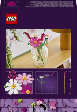 LEGO Botanicals Fiori di Cosmos, Bouquet Fiori Finti 11514 con 3 Cosmos Artificiali e 2 Steli di Penniseto, Regalo Bambini 9+ - immagine 5