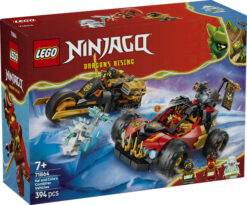 LEGO NINJAGO 71864 Veicoli Combinanti di Kai e Cole, con Macchina e Moto Giocattolo e 3 Minifigure, Regalo per Bambini da 7+ - immagine 7