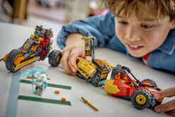LEGO NINJAGO 71864 Veicoli Combinanti di Kai e Cole, con Macchina e Moto Giocattolo e 3 Minifigure, Regalo per Bambini da 7+ - immagine 4