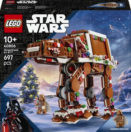 LEGO Star Wars 40806 Walker AT-AT Pan di Zenzero, Gioco di Natale con Minifigure di Darth Vader, Regalo Natalizio Bambini 10+