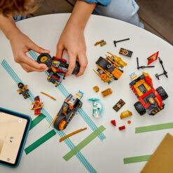 LEGO NINJAGO 71864 Veicoli Combinanti di Kai e Cole, con Macchina e Moto Giocattolo e 3 Minifigure, Regalo per Bambini da 7+ - immagine 5