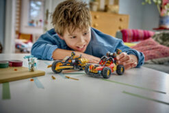 LEGO NINJAGO 71864 Veicoli Combinanti di Kai e Cole, con Macchina e Moto Giocattolo e 3 Minifigure, Regalo per Bambini da 7+ - immagine 3